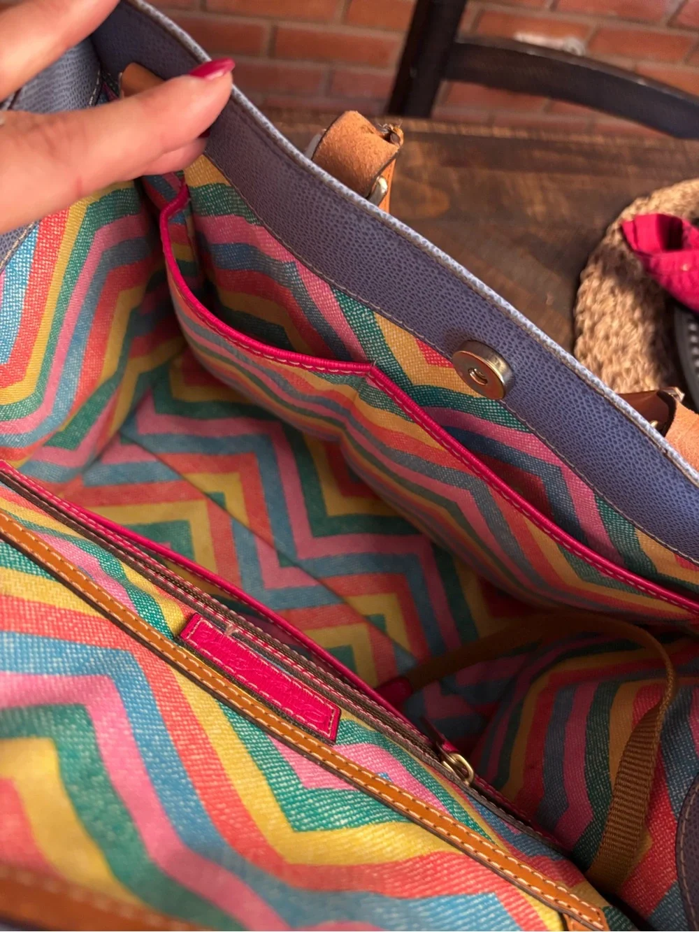 Dooney & Bourke Blue Satchel with Tan Leather Trim🤩🤩